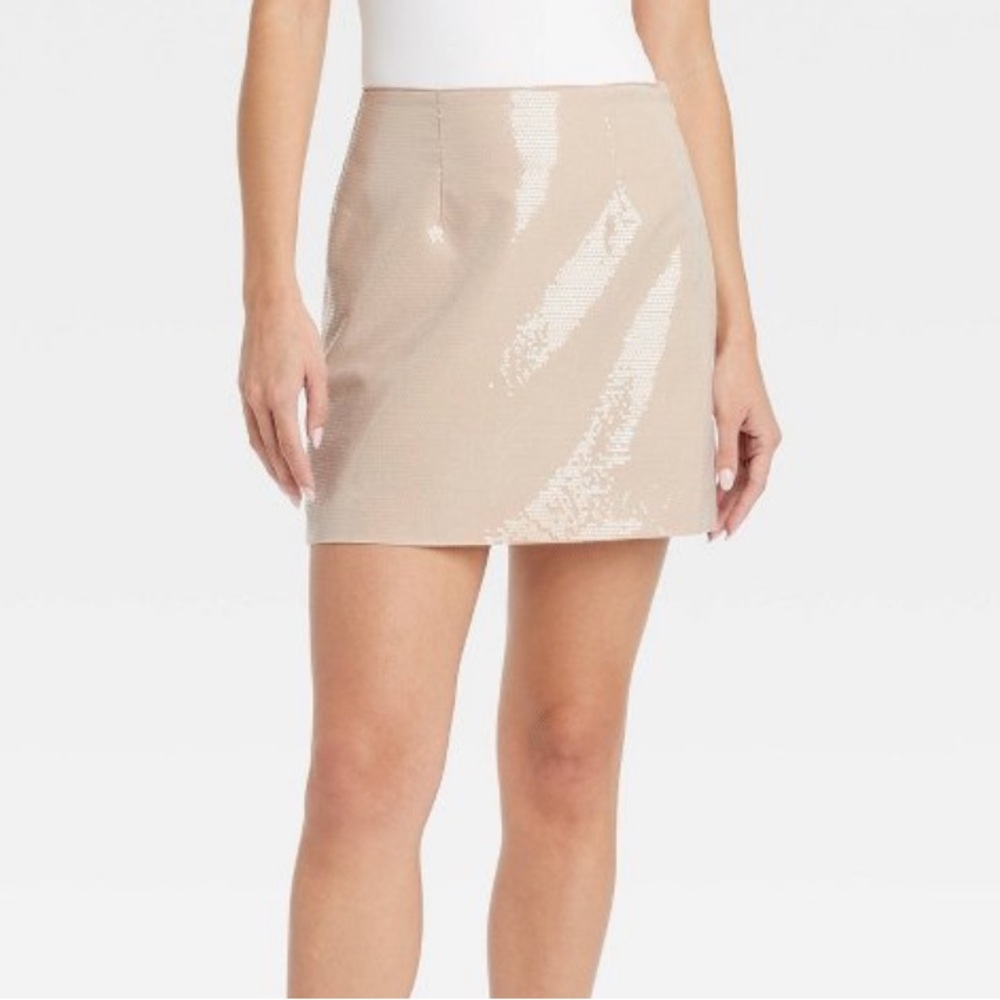 Women's Sequin Party Mini Skirt - A New
Day™ Tan 4